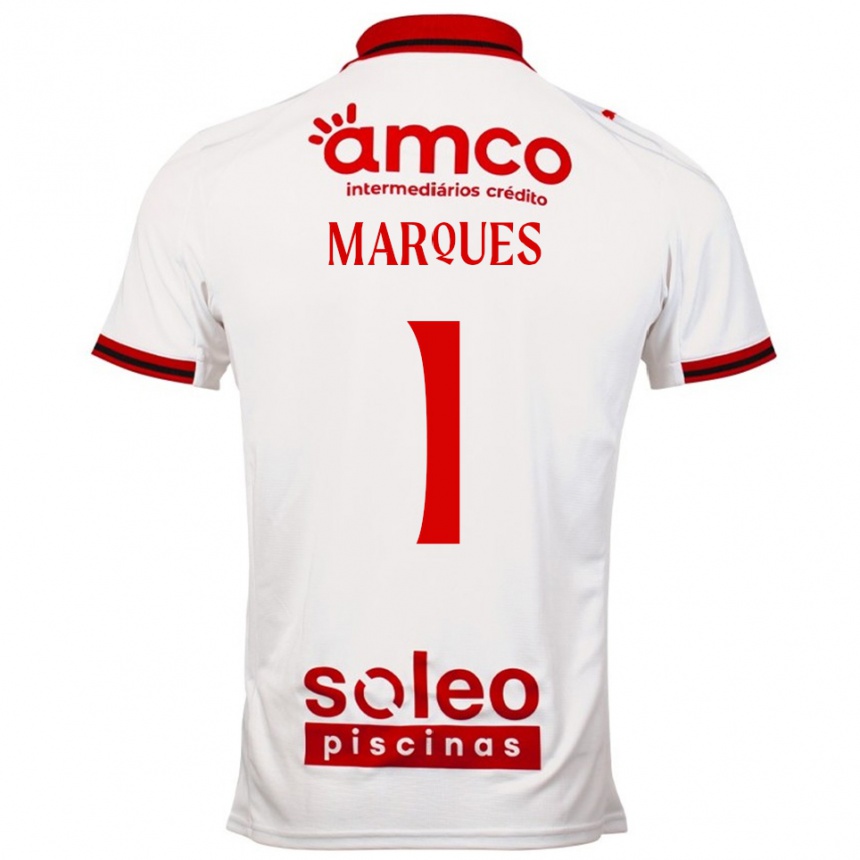 גברים כדורגל André Marques #1 לבן אדום הרחק ג'רזי 2025/26