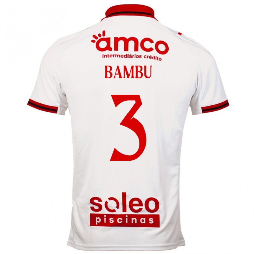 גברים כדורגל Robson Bambu #3 לבן אדום הרחק ג'רזי 2025/26