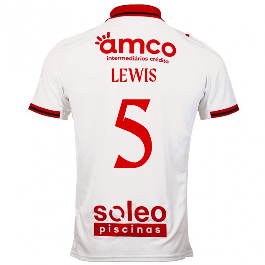גברים כדורגל Leah Lewis #5 לבן אדום הרחק ג'רזי 2025/26