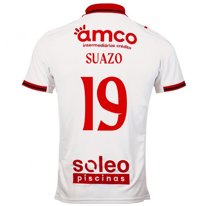 גברים כדורגל Luis Suazo #19 לבן אדום הרחק ג'רזי 2025/26