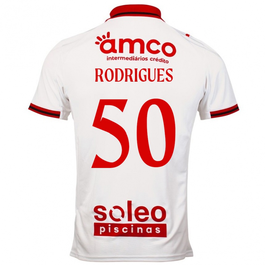 גברים כדורגל Diego Rodrigues #50 לבן אדום הרחק ג'רזי 2025/26