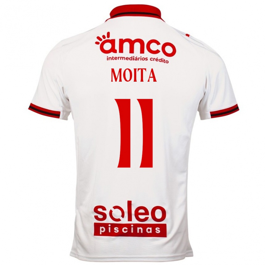 גברים כדורגל Carlos Moita #11 לבן אדום הרחק ג'רזי 2025/26