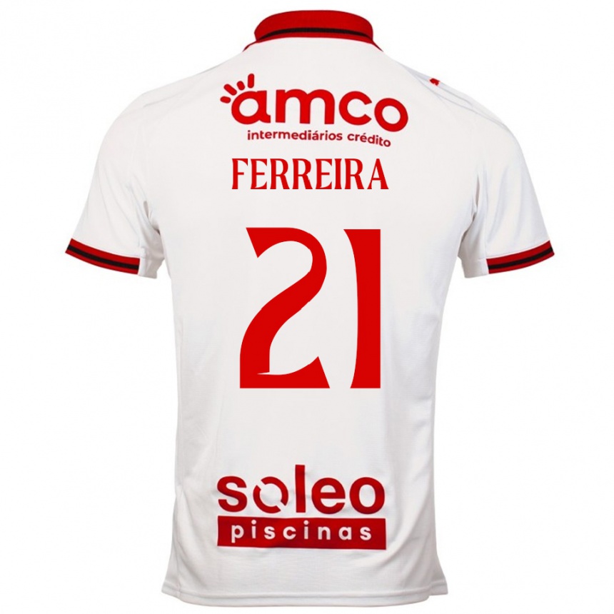 גברים כדורגל Ana Carolina Ferreira #21 לבן אדום הרחק ג'רזי 2025/26