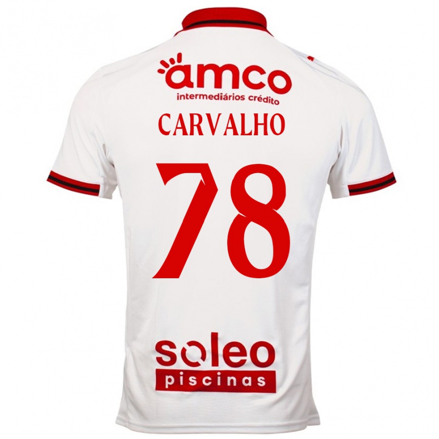 גברים כדורגל João Carvalho #78 לבן אדום הרחק ג'רזי 2025/26