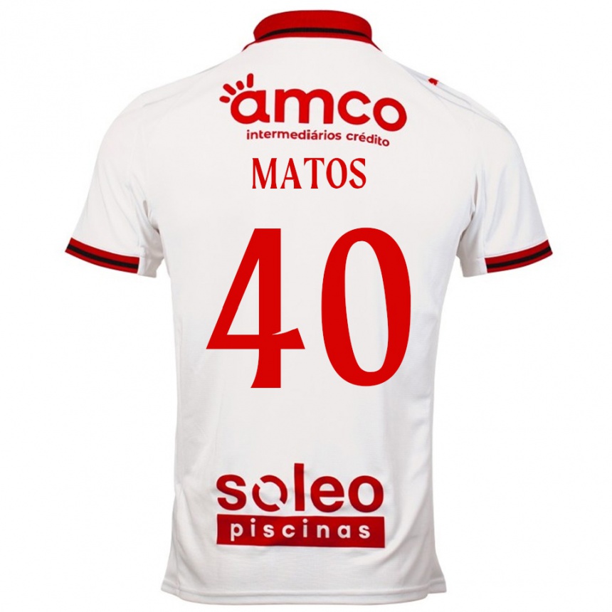גברים כדורגל João Matos #40 לבן אדום הרחק ג'רזי 2025/26