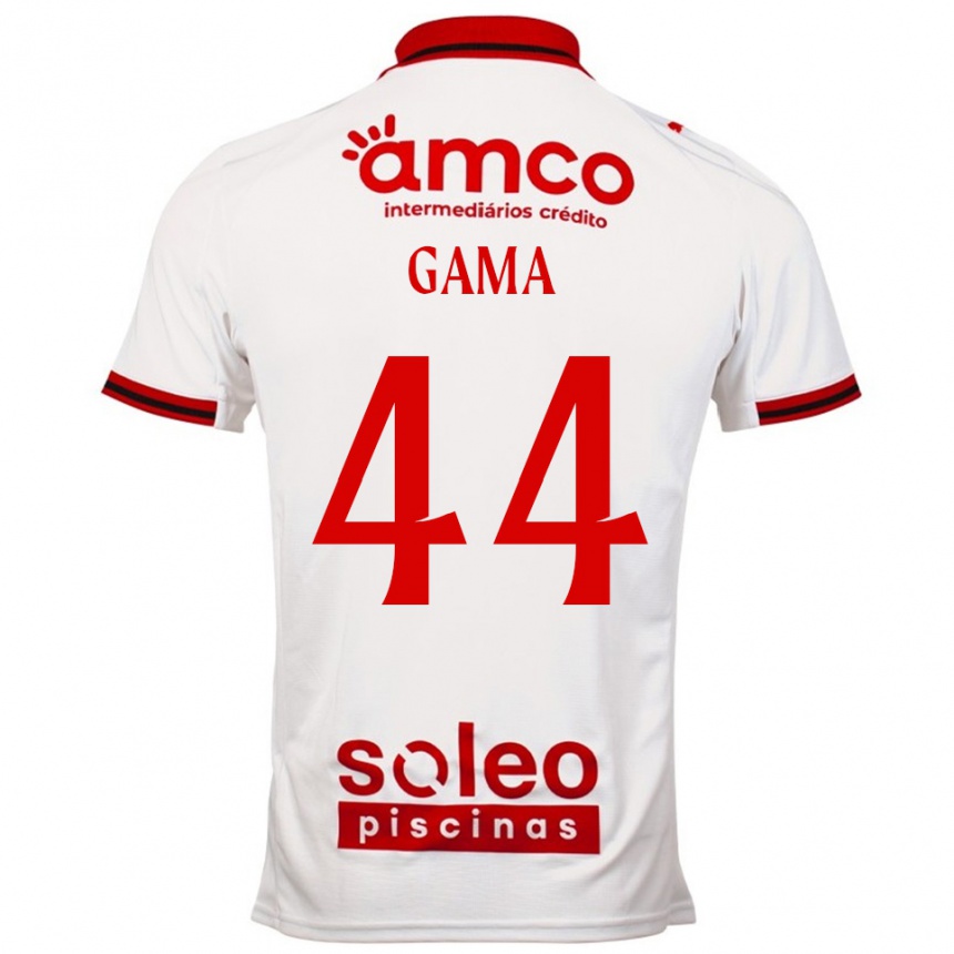 גברים כדורגל Dinis Gama #44 לבן אדום הרחק ג'רזי 2025/26