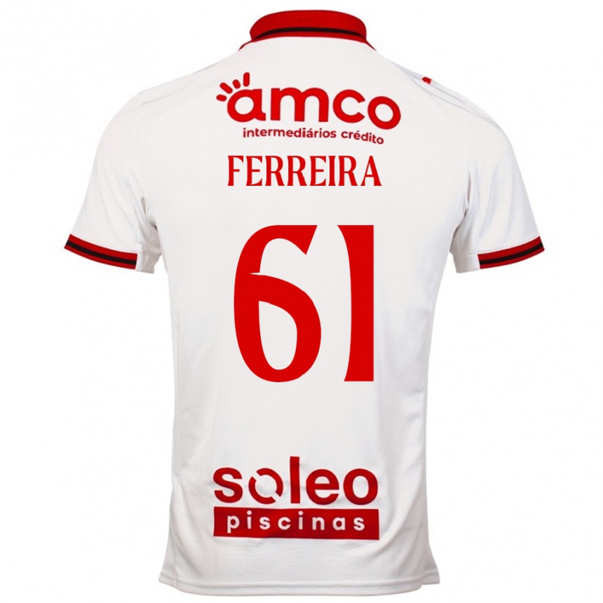 גברים כדורגל Tiago Ferreira #61 לבן אדום הרחק ג'רזי 2025/26