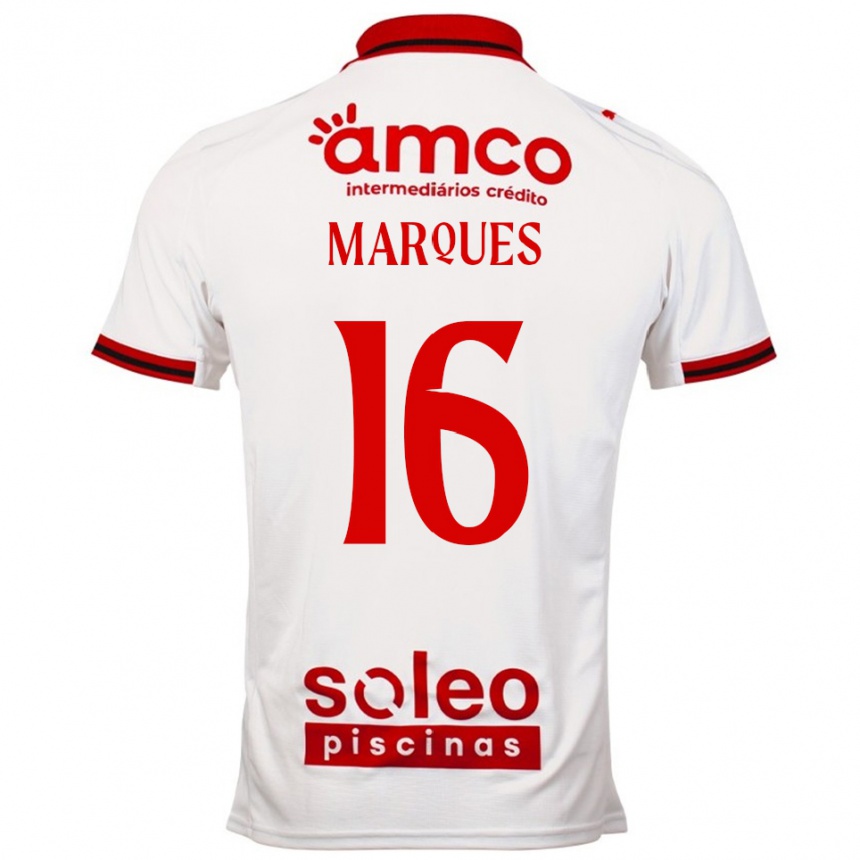גברים כדורגל Rodrigo Marques #16 לבן אדום הרחק ג'רזי 2025/26
