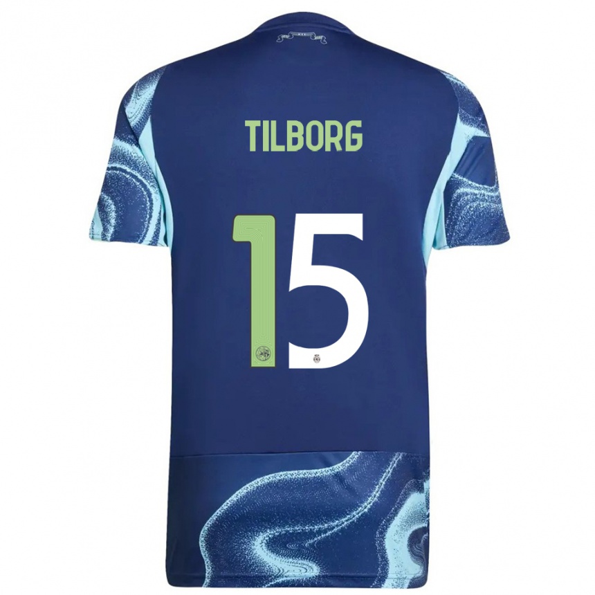 גברים כדורגל Sesynijo Tilborg #15 נייבי תכלת הרחק ג'רזי 2025/26