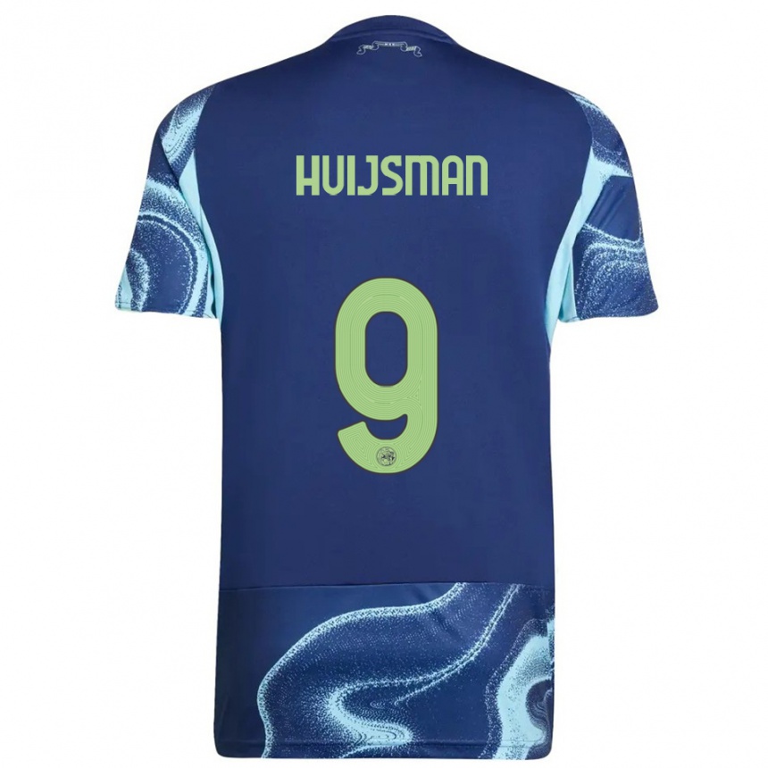 גברים כדורגל Mitchi Huijsman #9 נייבי תכלת הרחק ג'רזי 2025/26