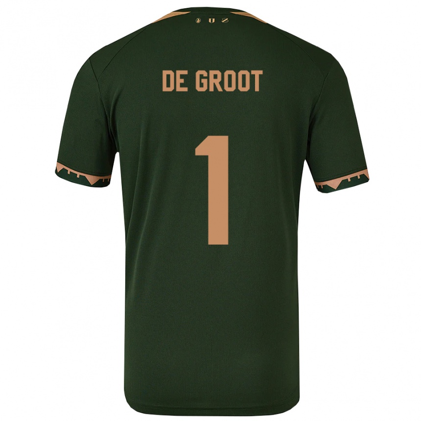 גברים כדורגל Jasmijn De Groot #1 ירוק זהב הרחק ג'רזי 2025/26