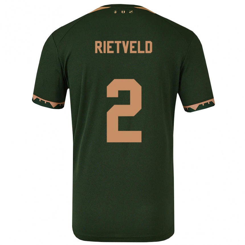 גברים כדורגל Levi Rietveld #2 ירוק זהב הרחק ג'רזי 2025/26