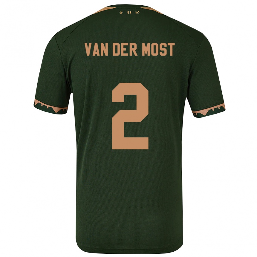 גברים כדורגל ליזה ואן דר מוסט #2 ירוק זהב הרחק ג'רזי 2025/26