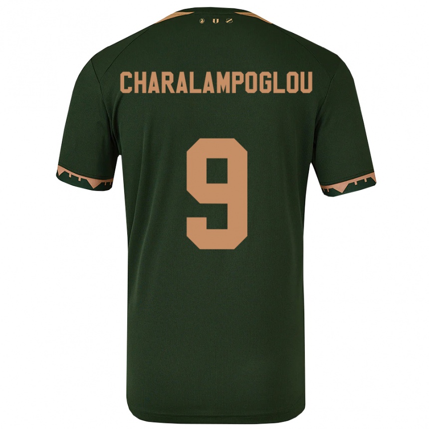 גברים כדורגל Georgios Charalampoglou #9 ירוק זהב הרחק ג'רזי 2025/26