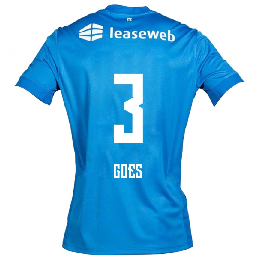 גברים כדורגל Wouter Goes #3 כחול לבן הרחק ג'רזי 2025/26