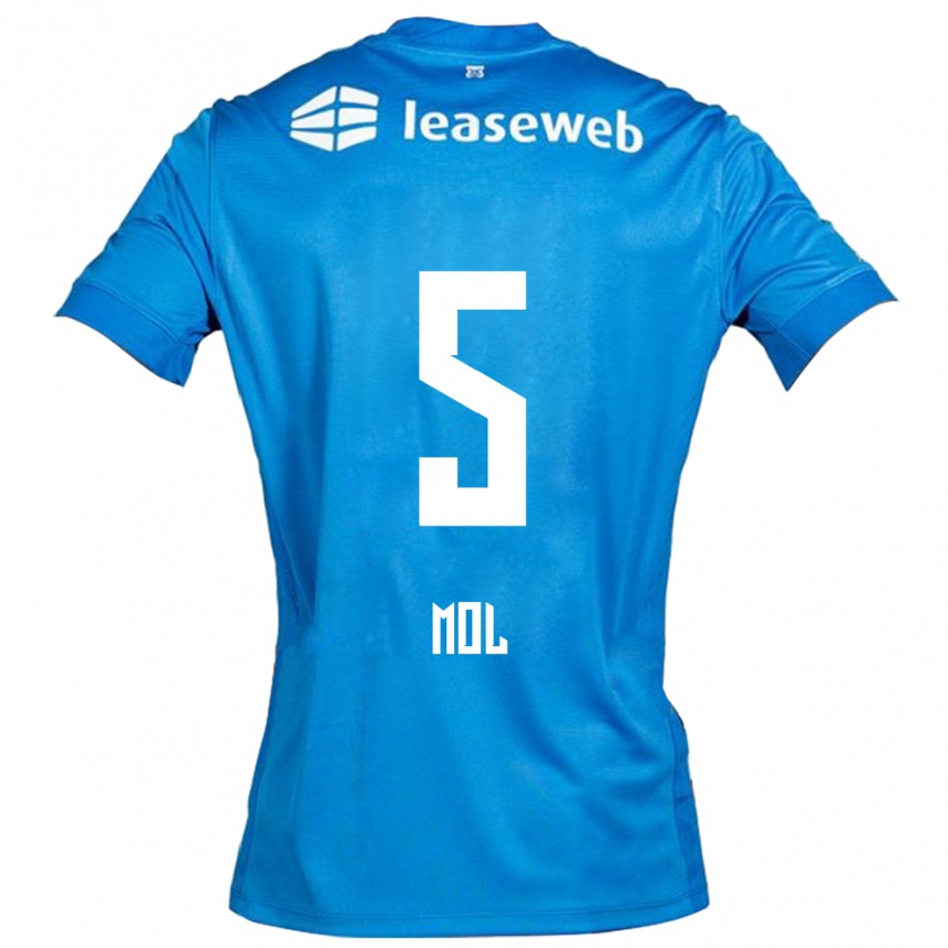 גברים כדורגל Camie Mol #5 כחול לבן הרחק ג'רזי 2025/26