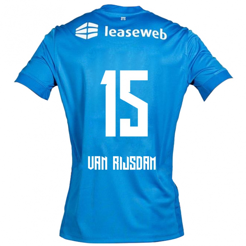 גברים כדורגל Julian Van Rijsdam #15 כחול לבן הרחק ג'רזי 2025/26