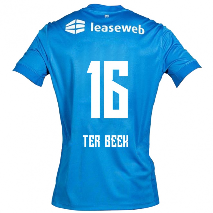 גברים כדורגל Kai Ter Beek #16 כחול לבן הרחק ג'רזי 2025/26