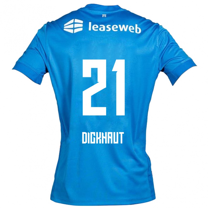 גברים כדורגל Damian Dickhaut #21 כחול לבן הרחק ג'רזי 2025/26