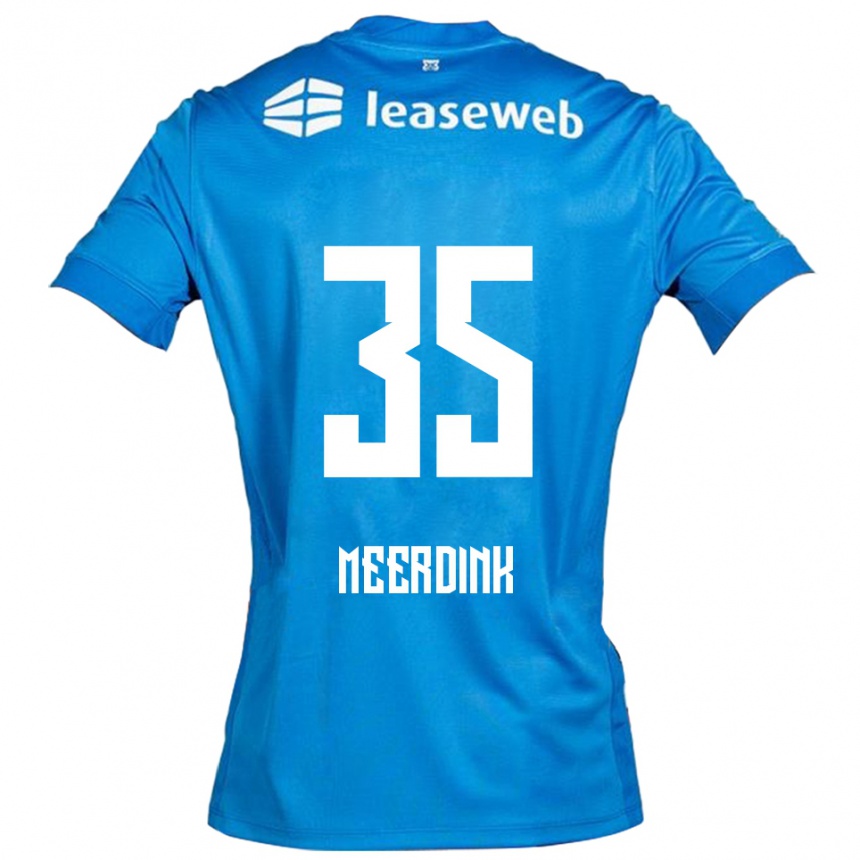 גברים כדורגל Mexx Meerdink #35 כחול לבן הרחק ג'רזי 2025/26