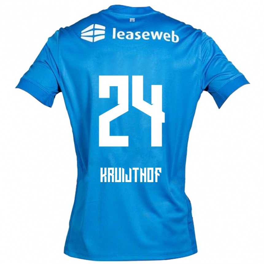 גברים כדורגל Annemiek Kruijthof #24 כחול לבן הרחק ג'רזי 2025/26