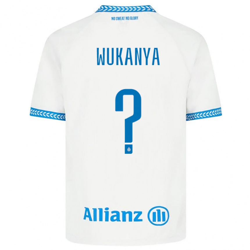 גברים כדורגל Stéphane Wukanya #0 כחול לבן הרחק ג'רזי 2025/26