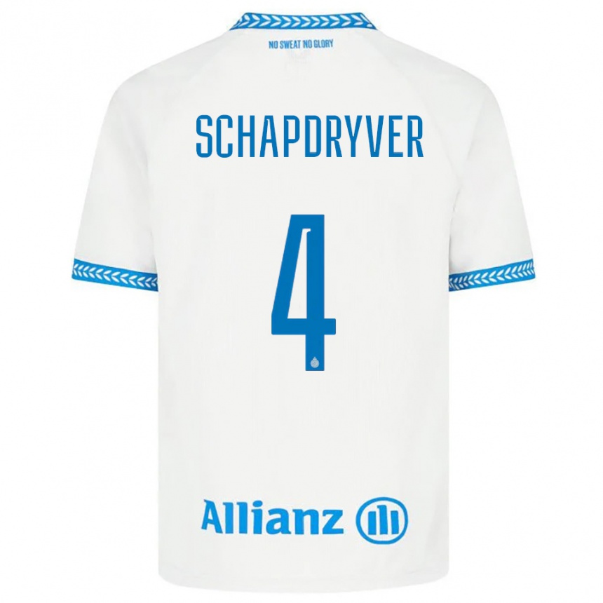 גברים כדורגל Emely Schapdryver #4 כחול לבן הרחק ג'רזי 2025/26
