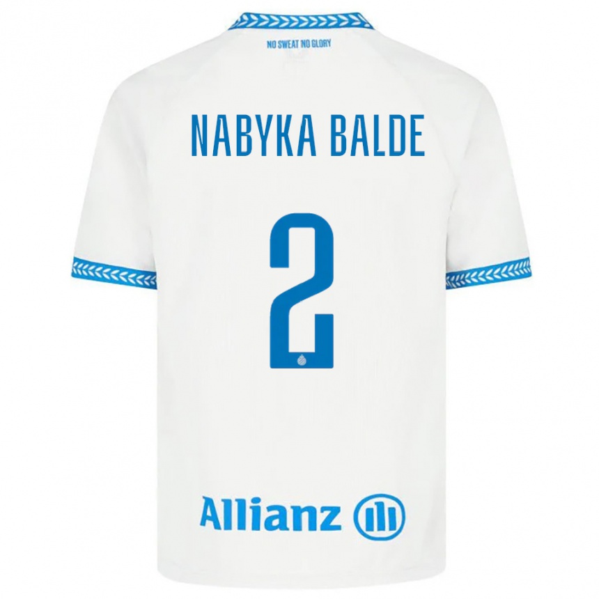 גברים כדורגל Mamadou Nabyka Balde #2 כחול לבן הרחק ג'רזי 2025/26