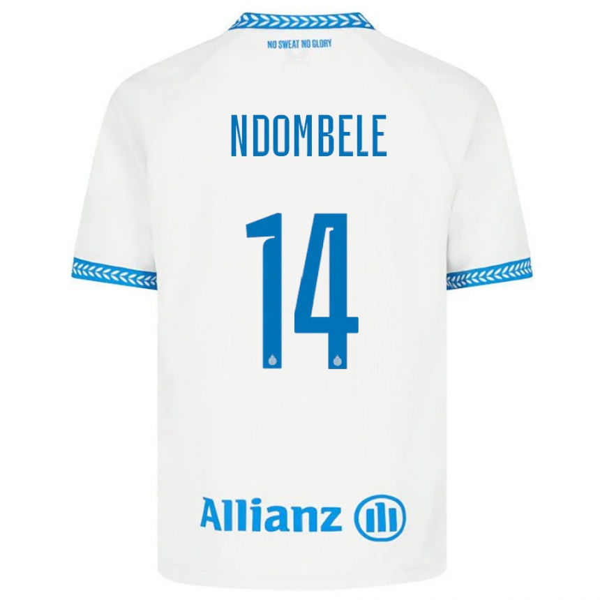 גברים כדורגל Don Ndombele #14 כחול לבן הרחק ג'רזי 2025/26