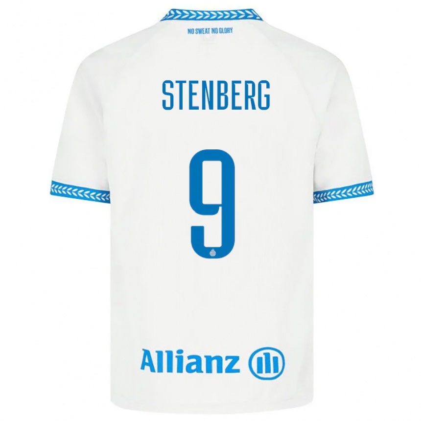 גברים כדורגל Hanna Stenberg #9 כחול לבן הרחק ג'רזי 2025/26