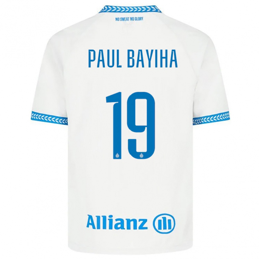 גברים כדורגל Jean Paul Bayiha #19 כחול לבן הרחק ג'רזי 2025/26