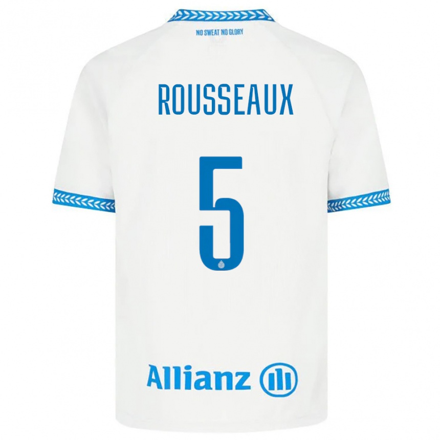 גברים כדורגל Luca Rousseaux #5 כחול לבן הרחק ג'רזי 2025/26