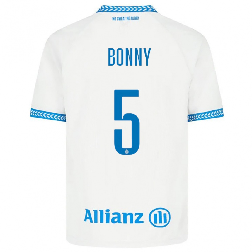גברים כדורגל Chionne Bonny #5 כחול לבן הרחק ג'רזי 2025/26