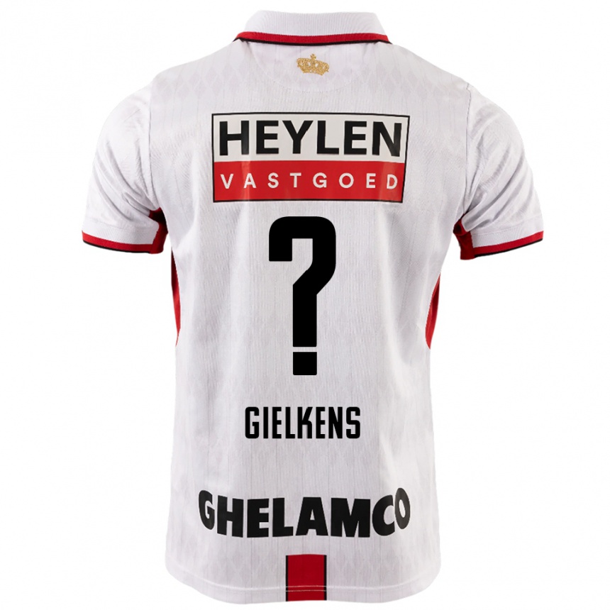 גברים כדורגל Mathijs Gielkens #0 לבן אדום הרחק ג'רזי 2025/26