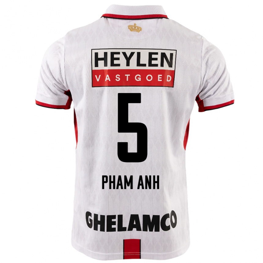 גברים כדורגל Khoi Pham Anh #5 לבן אדום הרחק ג'רזי 2025/26