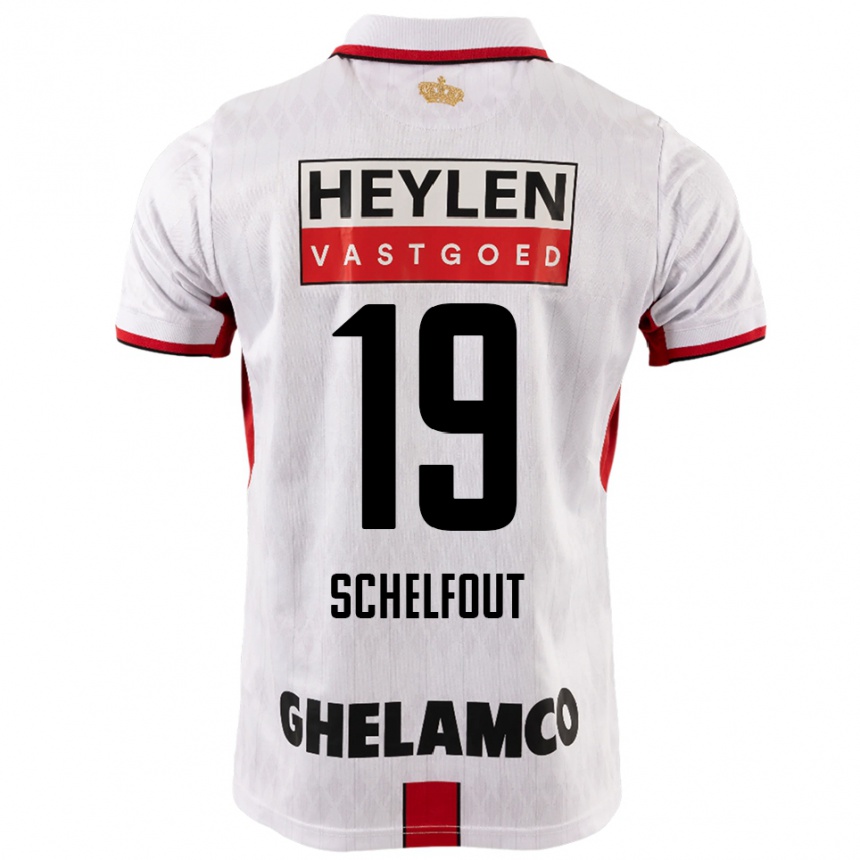 גברים כדורגל Luca Schelfout #19 לבן אדום הרחק ג'רזי 2025/26