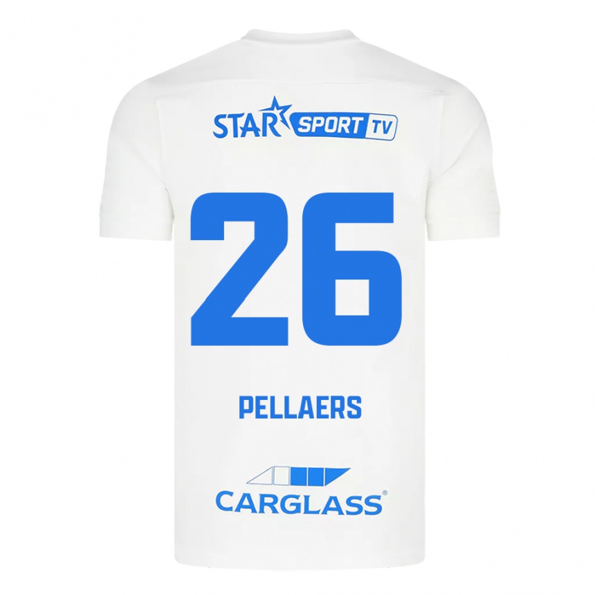 גברים כדורגל Amanuel Pellaers #26 לבן כחול הרחק ג'רזי 2025/26