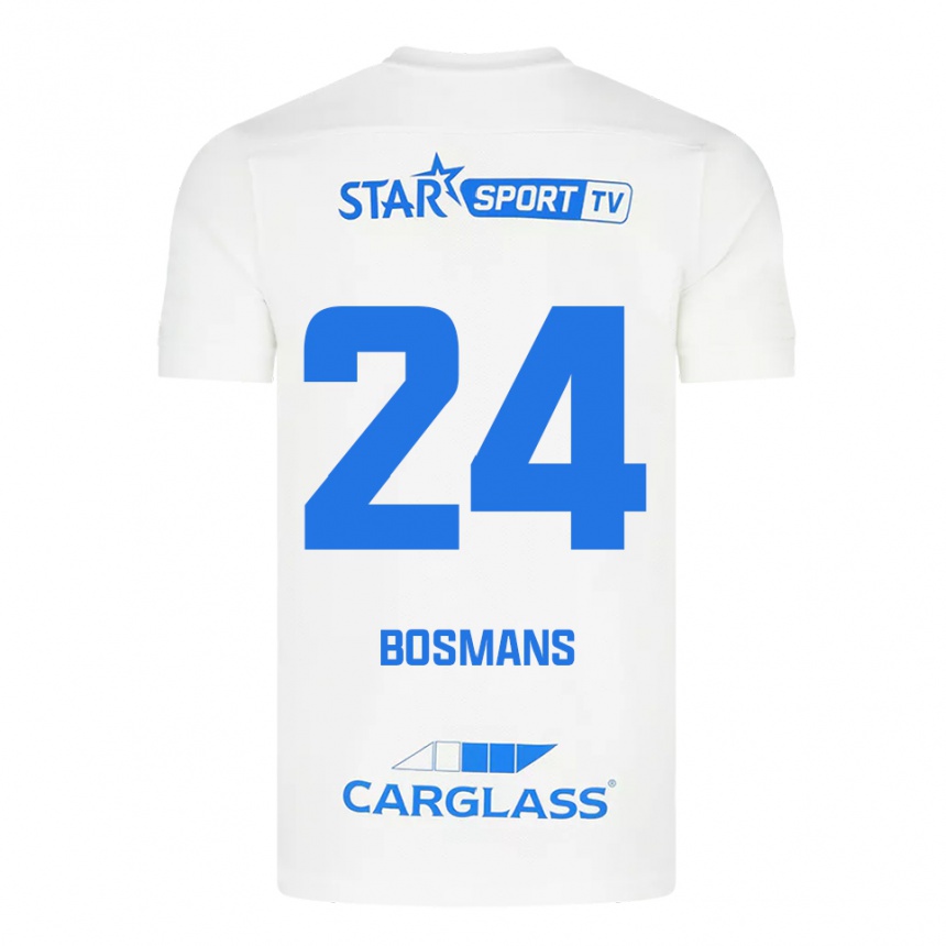 גברים כדורגל Pia Bosmans #24 לבן כחול הרחק ג'רזי 2025/26