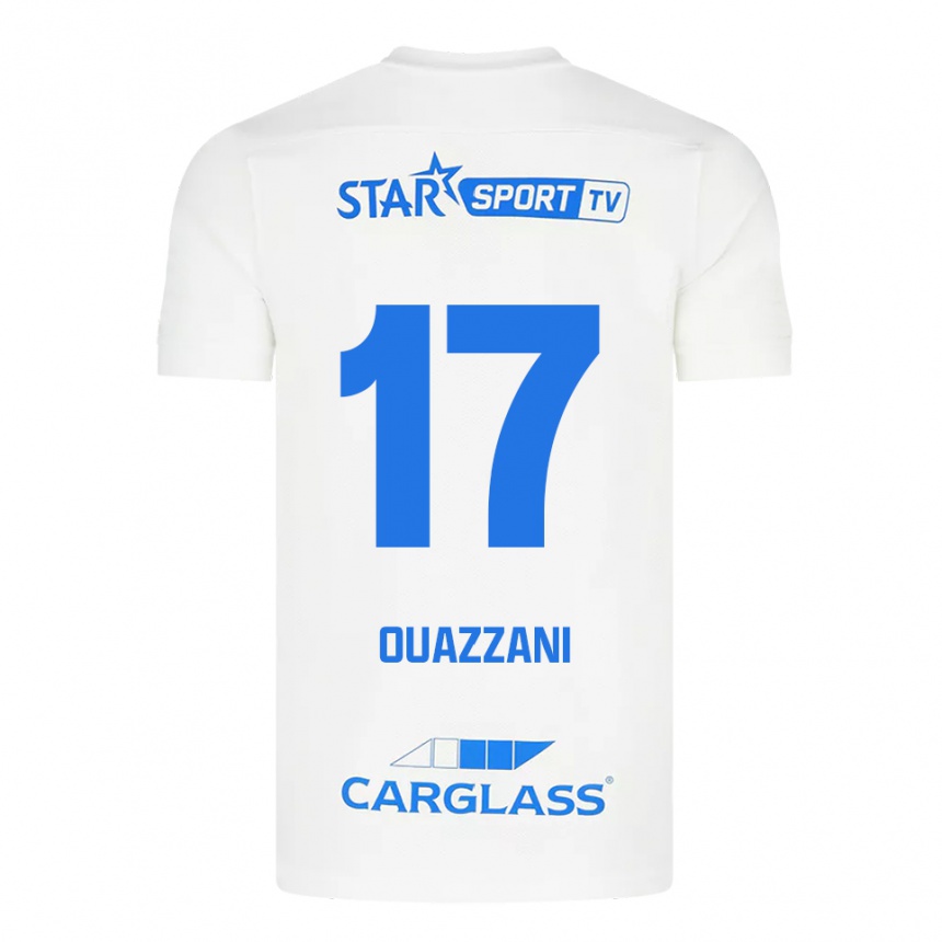 גברים כדורגל Fady Ouazzani #17 לבן כחול הרחק ג'רזי 2025/26