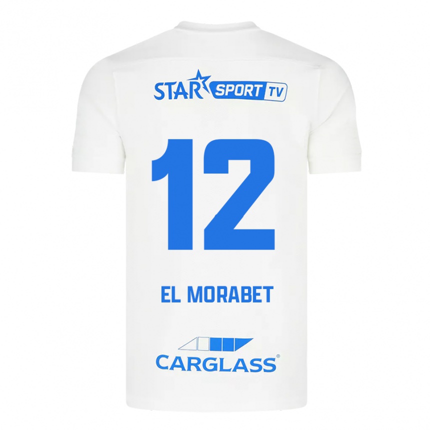 גברים כדורגל Sami El Morabet #12 לבן כחול הרחק ג'רזי 2025/26