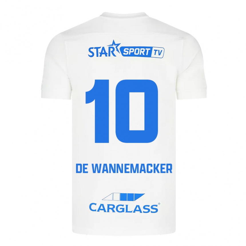 גברים כדורגל August De Wannemacker #10 לבן כחול הרחק ג'רזי 2025/26