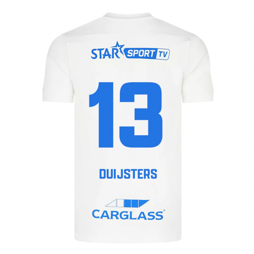 גברים כדורגל Gwen Duijsters #13 לבן כחול הרחק ג'רזי 2025/26