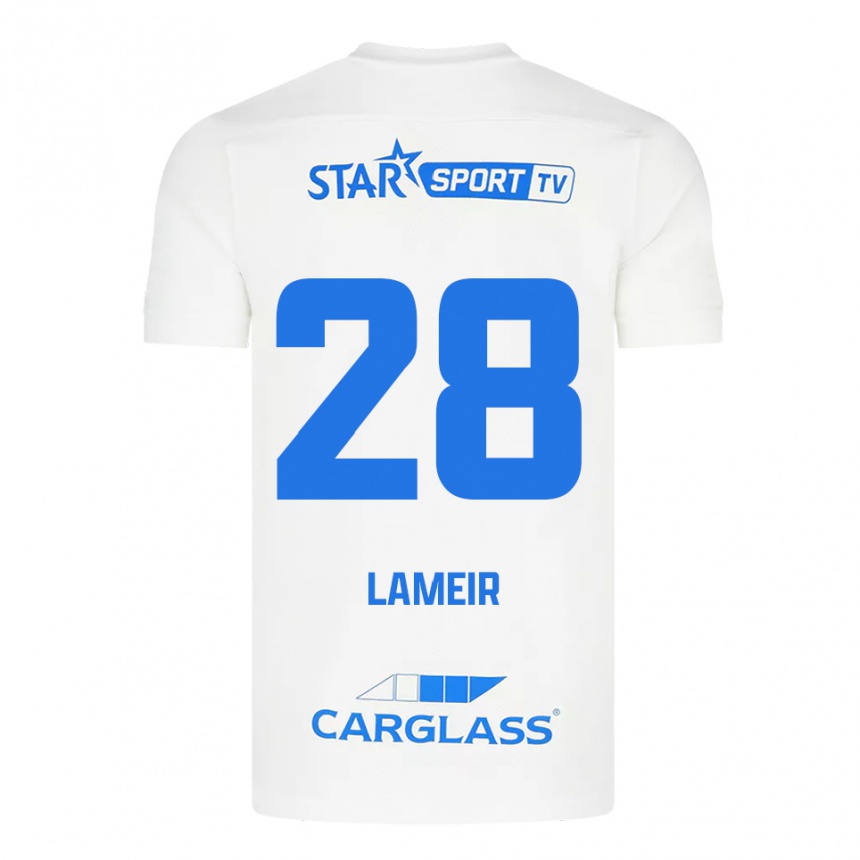 גברים כדורגל Tess Lameir #28 לבן כחול הרחק ג'רזי 2025/26