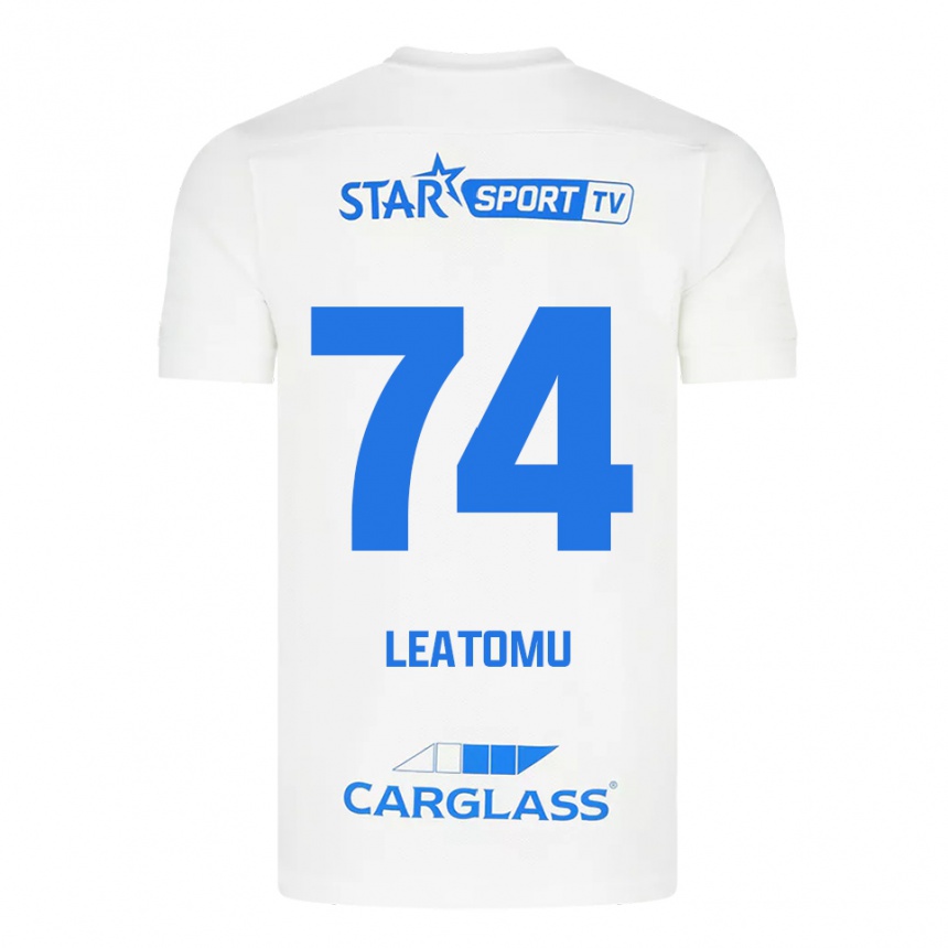 גברים כדורגל Noa Leatomu #74 לבן כחול הרחק ג'רזי 2025/26