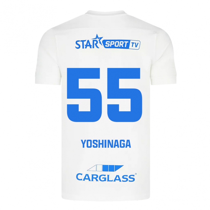 גברים כדורגל Yumeki Yoshinaga #55 לבן כחול הרחק ג'רזי 2025/26