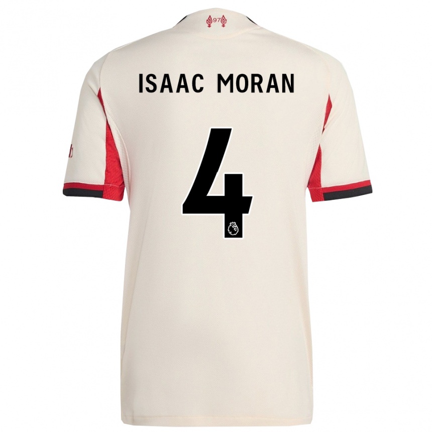 גברים כדורגל Isaac Moran #4 לבן שחור הרחק ג'רזי 2025/26