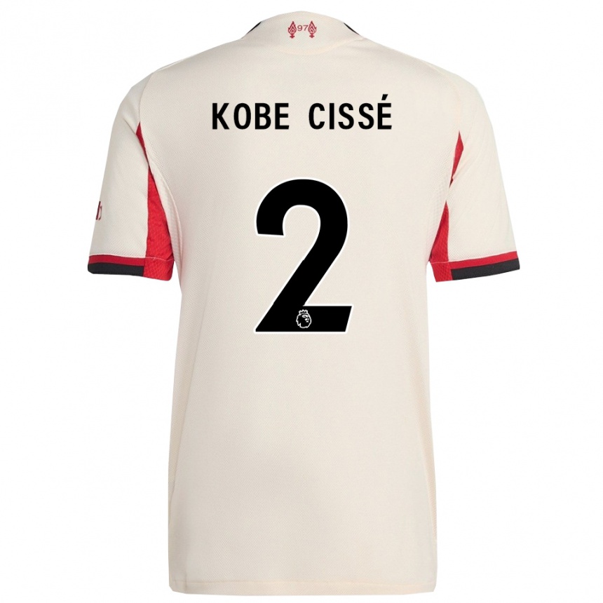 גברים כדורגל Prince Kobe Cissé #2 לבן שחור הרחק ג'רזי 2025/26