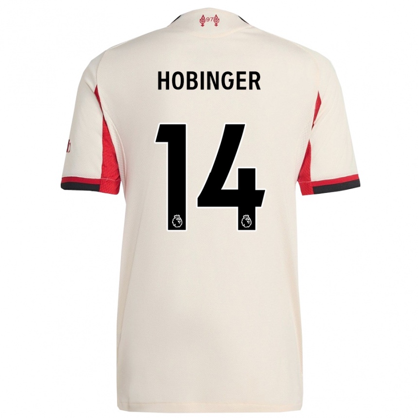 גברים כדורגל Marie Höbinger #14 לבן שחור הרחק ג'רזי 2025/26