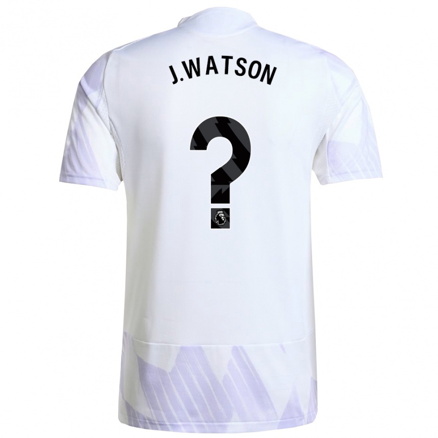 גברים כדורגל Jacob Watson #0 לבן סגול סגול הרחק ג'רזי 2025/26