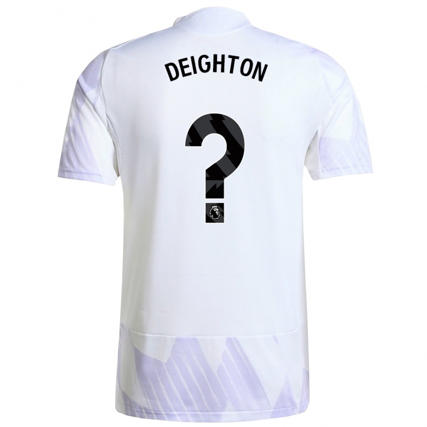 גברים כדורגל Joe Deighton #0 לבן סגול סגול הרחק ג'רזי 2025/26